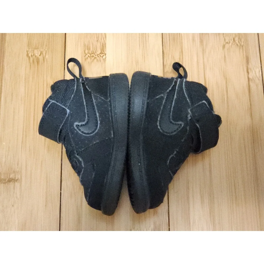 Nike Court Borough Mid Shoes Toddler 3C Triple Black 870027-001 Sneakers